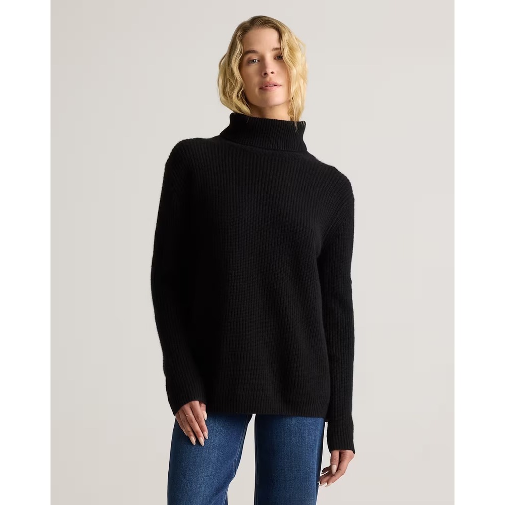 Quince Mongolian Cashmere Turtleneck Sweater Black‎ Medium New With Tags
